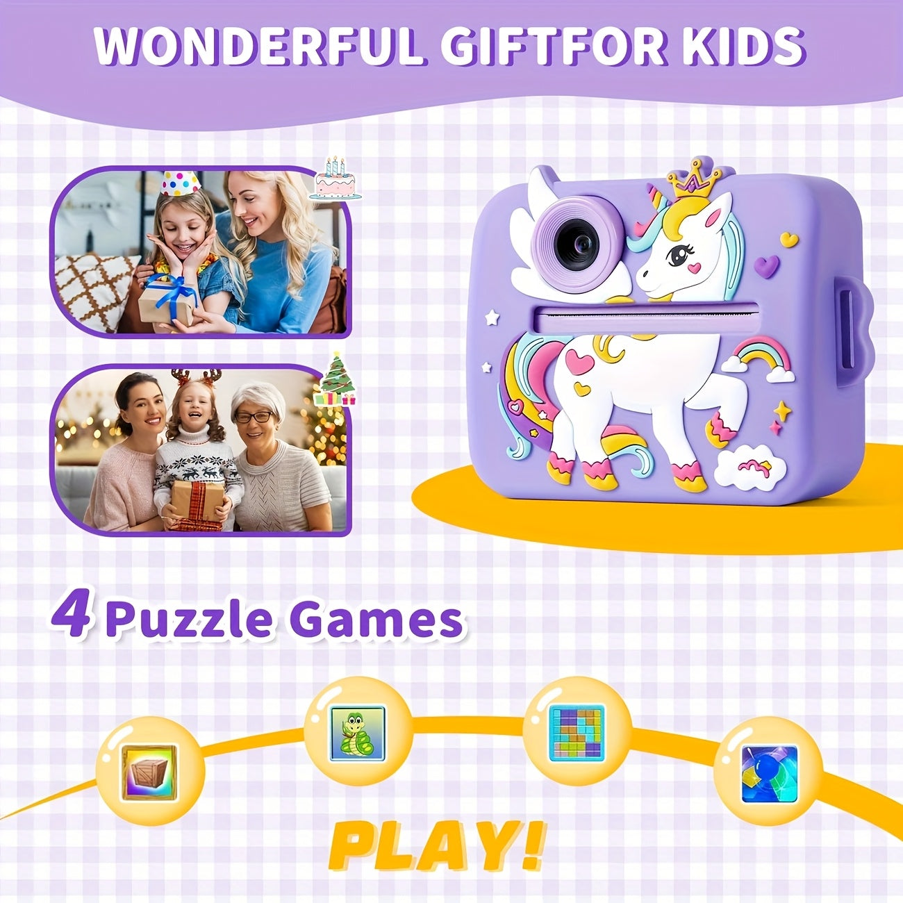 iKIDZY™ Kids Instant Print Camera – 48MP Dual Lens, Photo & Video, Instant Printing Gift Set