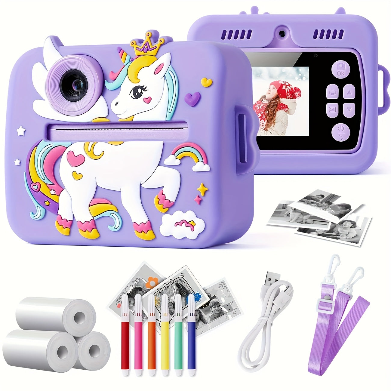 iKIDZY™ Kids Instant Print Camera – 48MP Dual Lens, Photo & Video, Instant Printing Gift Set