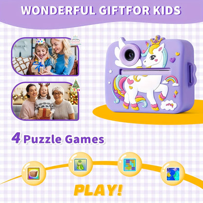 iKIDZY™ Kids Instant Print Camera – 48MP Dual Lens, Photo & Video, Instant Printing Gift Set