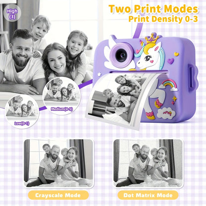 iKIDZY™ Kids Instant Print Camera – 48MP Dual Lens, Photo & Video, Instant Printing Gift Set