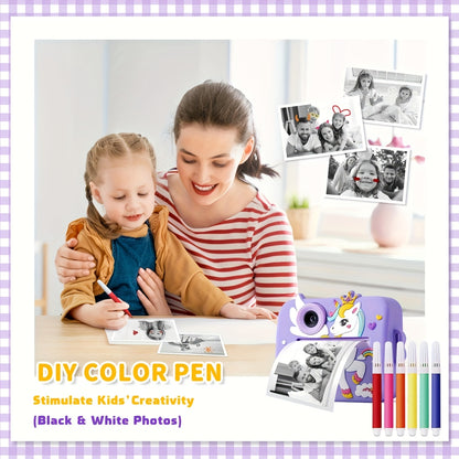 iKIDZY™ Kids Instant Print Camera – 48MP Dual Lens, Photo & Video, Instant Printing Gift Set